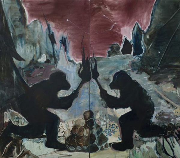 赵洋 盗火者 布上油画 300x340cm 2016